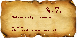 Makoviczky Tamara névjegykártya